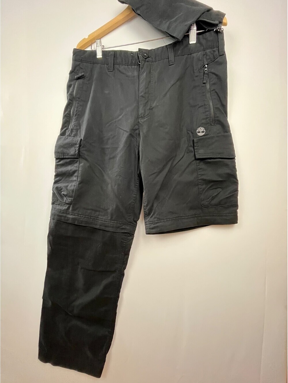 Timberland Convertible Cargo Hiking Pants Zip-Off Shorts Black Mens 33 Outdoor